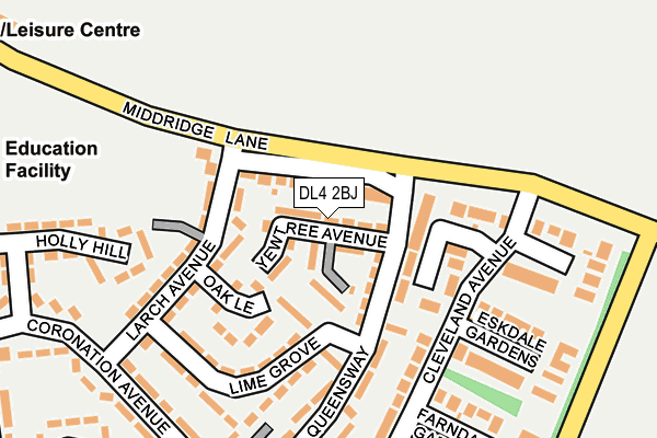 DL4 2BJ map - OS OpenMap – Local (Ordnance Survey)