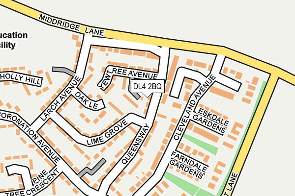 DL4 2BQ map - OS OpenMap – Local (Ordnance Survey)