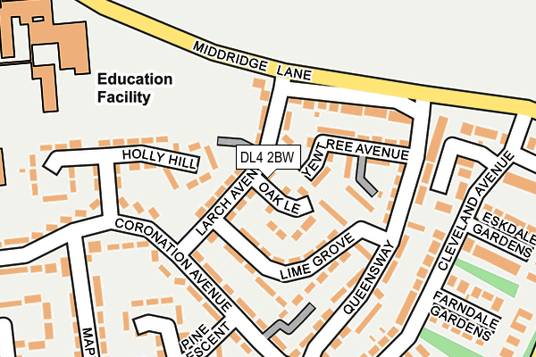 DL4 2BW map - OS OpenMap – Local (Ordnance Survey)