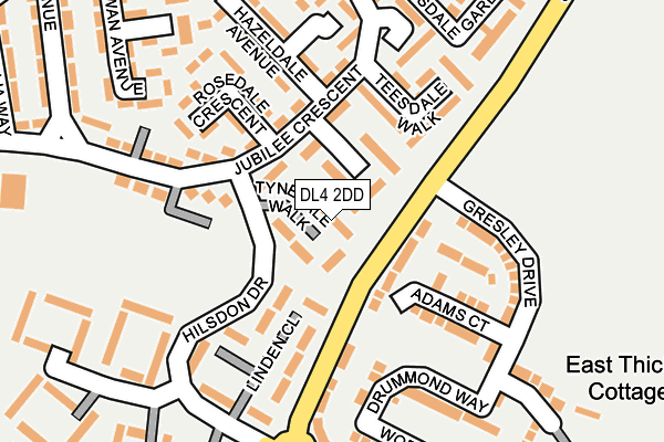 DL4 2DD map - OS OpenMap – Local (Ordnance Survey)
