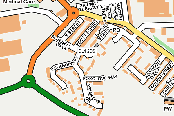 DL4 2DS map - OS OpenMap – Local (Ordnance Survey)