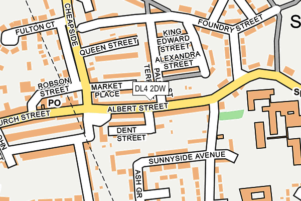 DL4 2DW map - OS OpenMap – Local (Ordnance Survey)