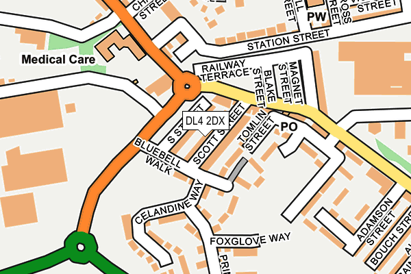 DL4 2DX map - OS OpenMap – Local (Ordnance Survey)