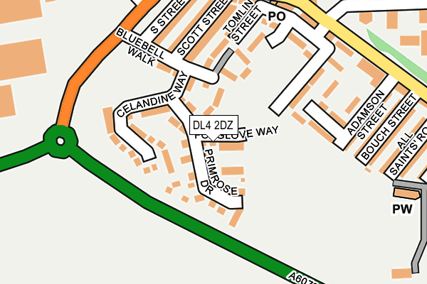 DL4 2DZ map - OS OpenMap – Local (Ordnance Survey)