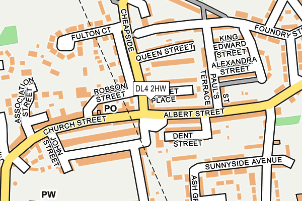 DL4 2HW map - OS OpenMap – Local (Ordnance Survey)
