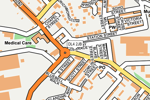 DL4 2JB map - OS OpenMap – Local (Ordnance Survey)