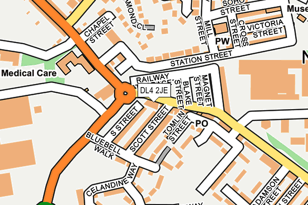 DL4 2JE map - OS OpenMap – Local (Ordnance Survey)