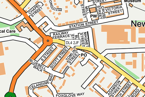 DL4 2JF map - OS OpenMap – Local (Ordnance Survey)