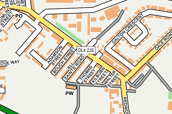 DL4 2JS map - OS OpenMap – Local (Ordnance Survey)