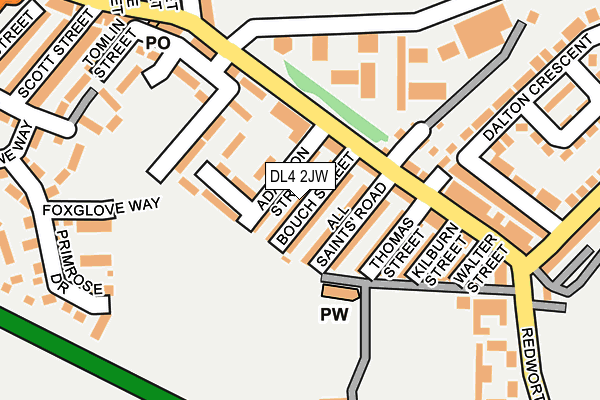 DL4 2JW map - OS OpenMap – Local (Ordnance Survey)