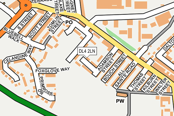 DL4 2LN map - OS OpenMap – Local (Ordnance Survey)