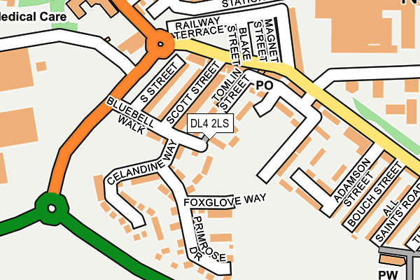 DL4 2LS map - OS OpenMap – Local (Ordnance Survey)