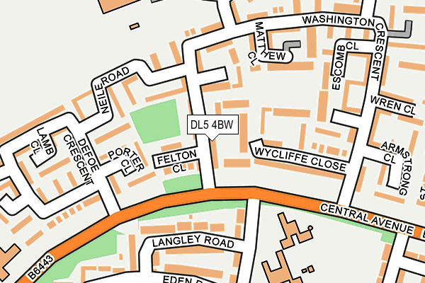 DL5 4BW map - OS OpenMap – Local (Ordnance Survey)