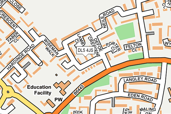 DL5 4JS map - OS OpenMap – Local (Ordnance Survey)