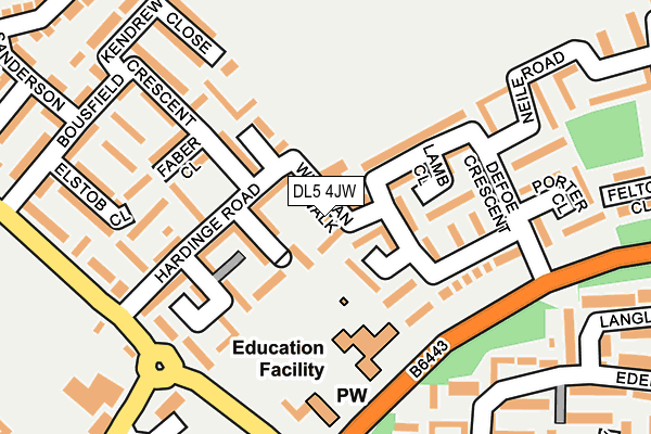 DL5 4JW map - OS OpenMap – Local (Ordnance Survey)
