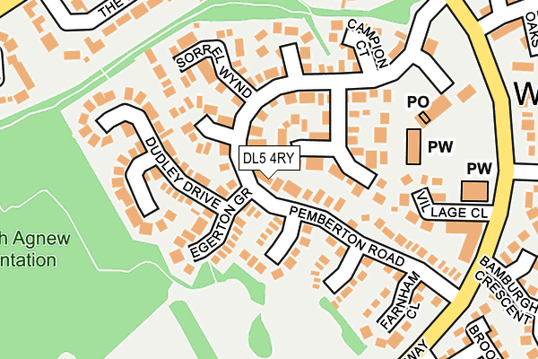 DL5 4RY map - OS OpenMap – Local (Ordnance Survey)