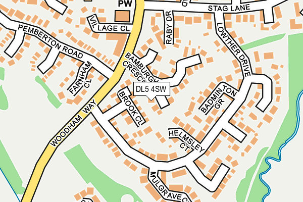 DL5 4SW map - OS OpenMap – Local (Ordnance Survey)