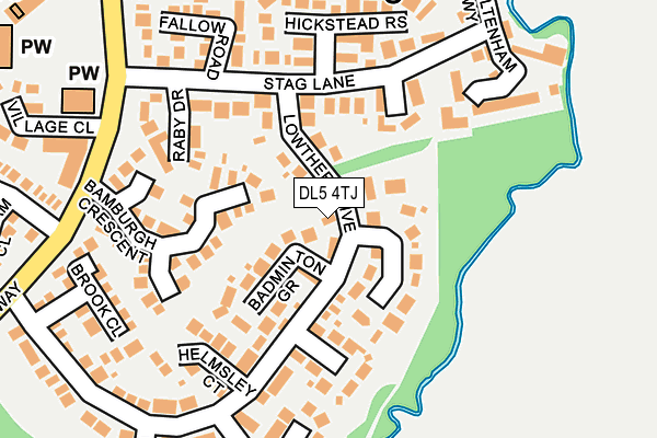 DL5 4TJ map - OS OpenMap – Local (Ordnance Survey)