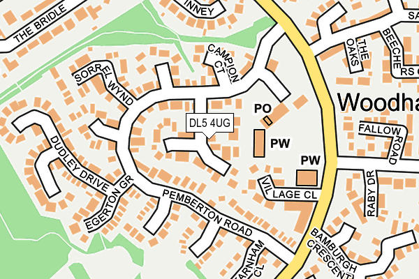 DL5 4UG map - OS OpenMap – Local (Ordnance Survey)