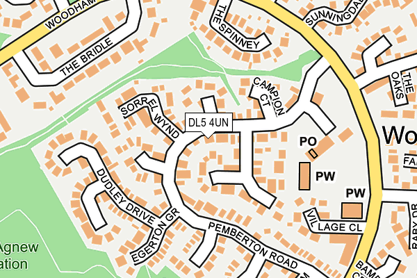DL5 4UN map - OS OpenMap – Local (Ordnance Survey)
