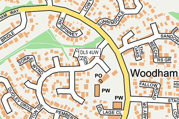 DL5 4UW map - OS OpenMap – Local (Ordnance Survey)