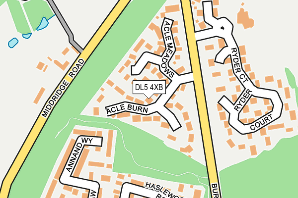 DL5 4XB map - OS OpenMap – Local (Ordnance Survey)