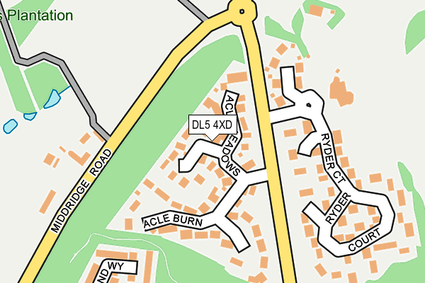 DL5 4XD map - OS OpenMap – Local (Ordnance Survey)