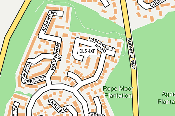 DL5 4XF map - OS OpenMap – Local (Ordnance Survey)