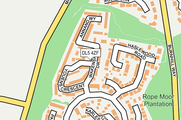 DL5 4ZF map - OS OpenMap – Local (Ordnance Survey)