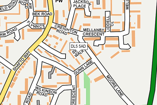 DL5 5AD map - OS OpenMap – Local (Ordnance Survey)