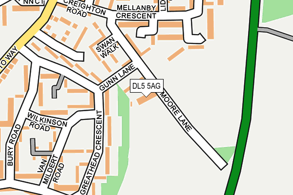 DL5 5AG map - OS OpenMap – Local (Ordnance Survey)