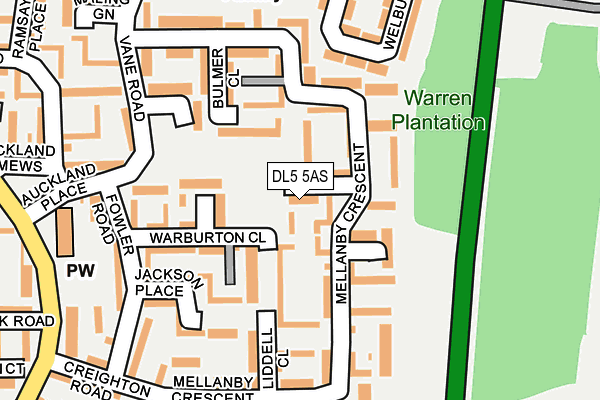 DL5 5AS map - OS OpenMap – Local (Ordnance Survey)