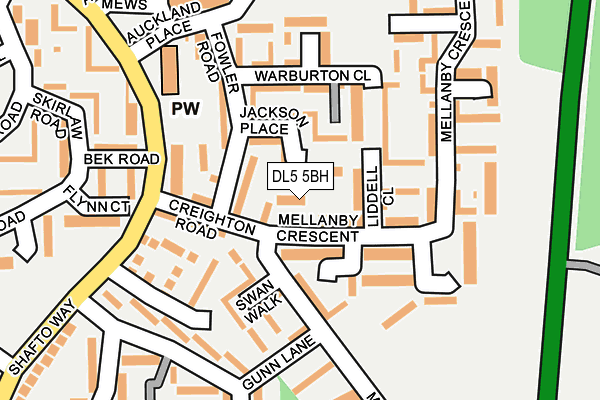 DL5 5BH map - OS OpenMap – Local (Ordnance Survey)