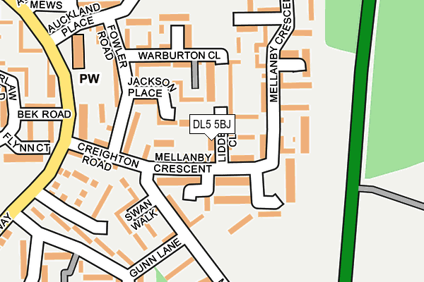DL5 5BJ map - OS OpenMap – Local (Ordnance Survey)