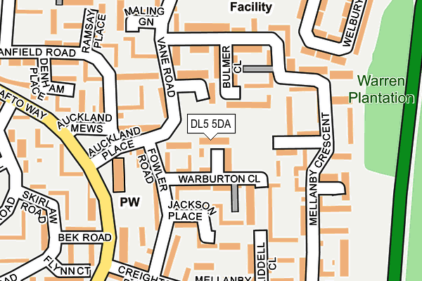 DL5 5DA map - OS OpenMap – Local (Ordnance Survey)