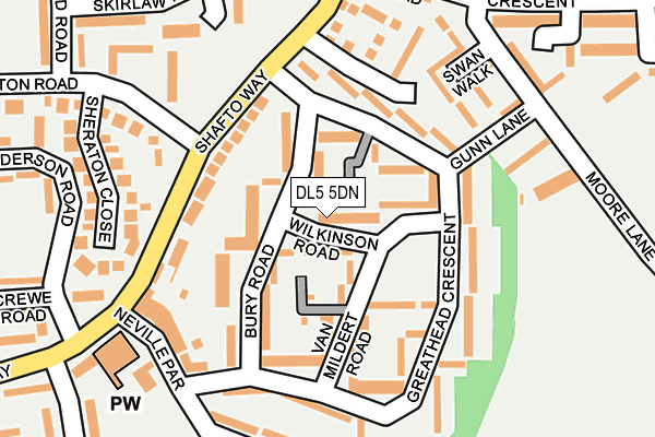 DL5 5DN map - OS OpenMap – Local (Ordnance Survey)