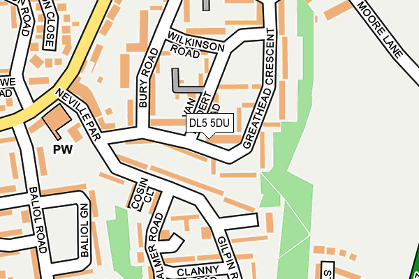 DL5 5DU map - OS OpenMap – Local (Ordnance Survey)