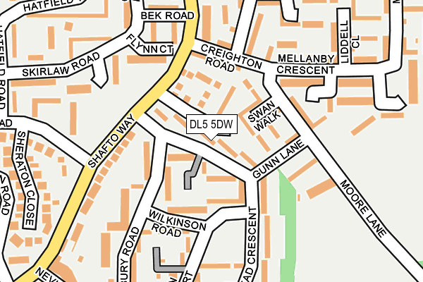 DL5 5DW map - OS OpenMap – Local (Ordnance Survey)