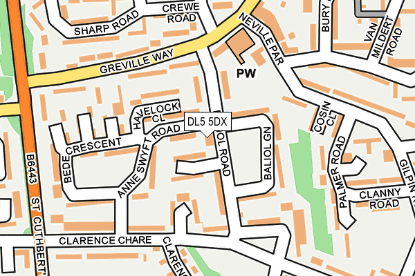 DL5 5DX map - OS OpenMap – Local (Ordnance Survey)