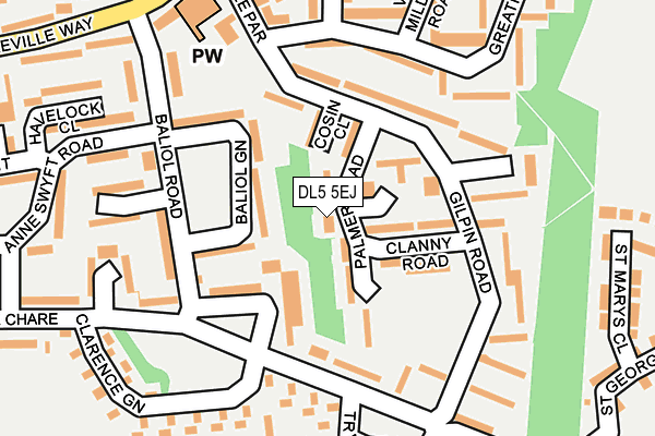 DL5 5EJ map - OS OpenMap – Local (Ordnance Survey)
