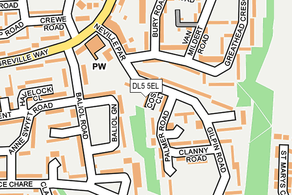 DL5 5EL map - OS OpenMap – Local (Ordnance Survey)