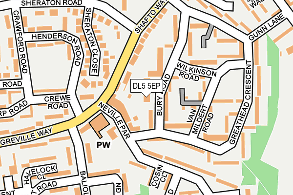 DL5 5EP map - OS OpenMap – Local (Ordnance Survey)