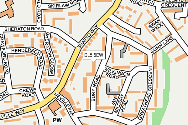 DL5 5EW map - OS OpenMap – Local (Ordnance Survey)