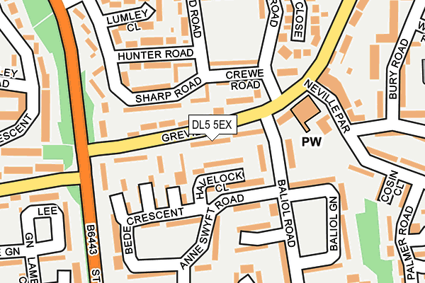 DL5 5EX map - OS OpenMap – Local (Ordnance Survey)