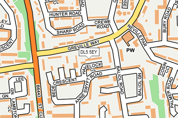 DL5 5EY map - OS OpenMap – Local (Ordnance Survey)