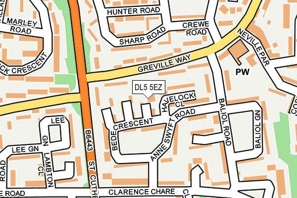 DL5 5EZ map - OS OpenMap – Local (Ordnance Survey)