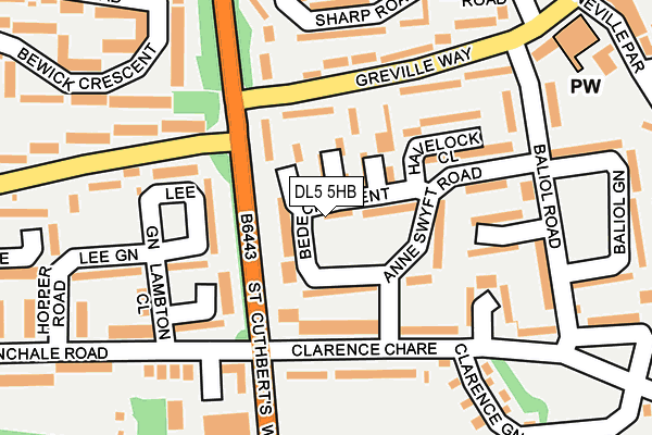 DL5 5HB map - OS OpenMap – Local (Ordnance Survey)