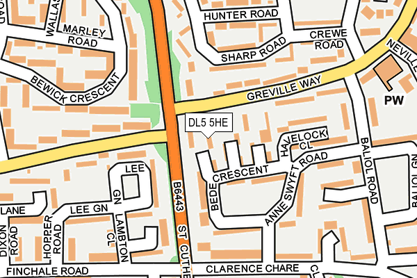 DL5 5HE map - OS OpenMap – Local (Ordnance Survey)