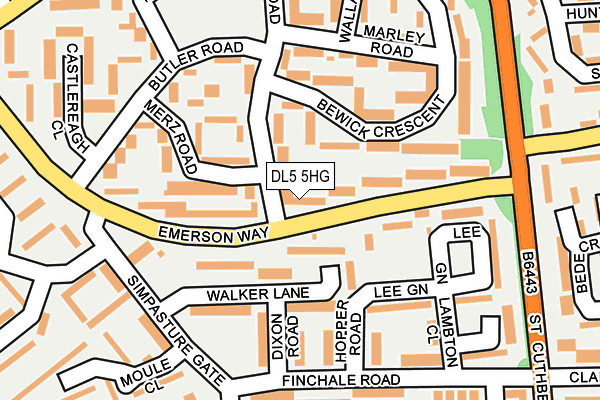 DL5 5HG map - OS OpenMap – Local (Ordnance Survey)