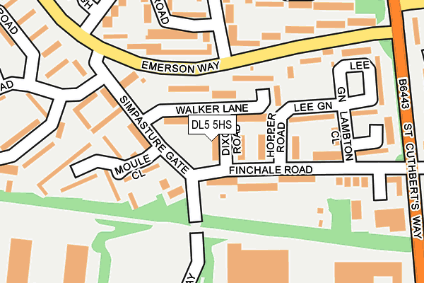 DL5 5HS map - OS OpenMap – Local (Ordnance Survey)